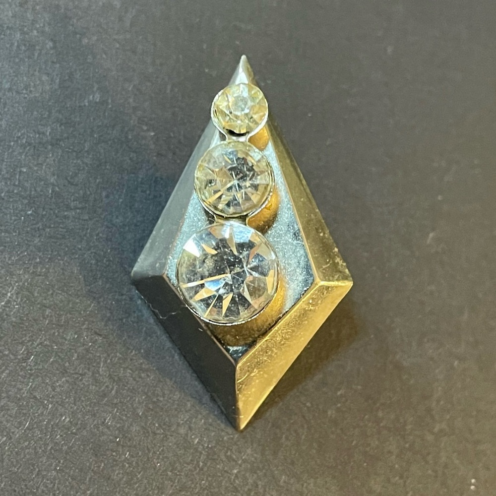 Vintage Silver Tone Diamond Shaped Rhinestone Scatter Pin Brooch